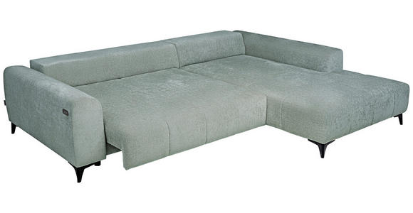 ECKSOFA  in Chenille Hellgrau  279/222 cm  - Hellgrau/Schwarz, KONVENTIONELL, Kunststoff/Textil (279/222cm) - Hom`in
