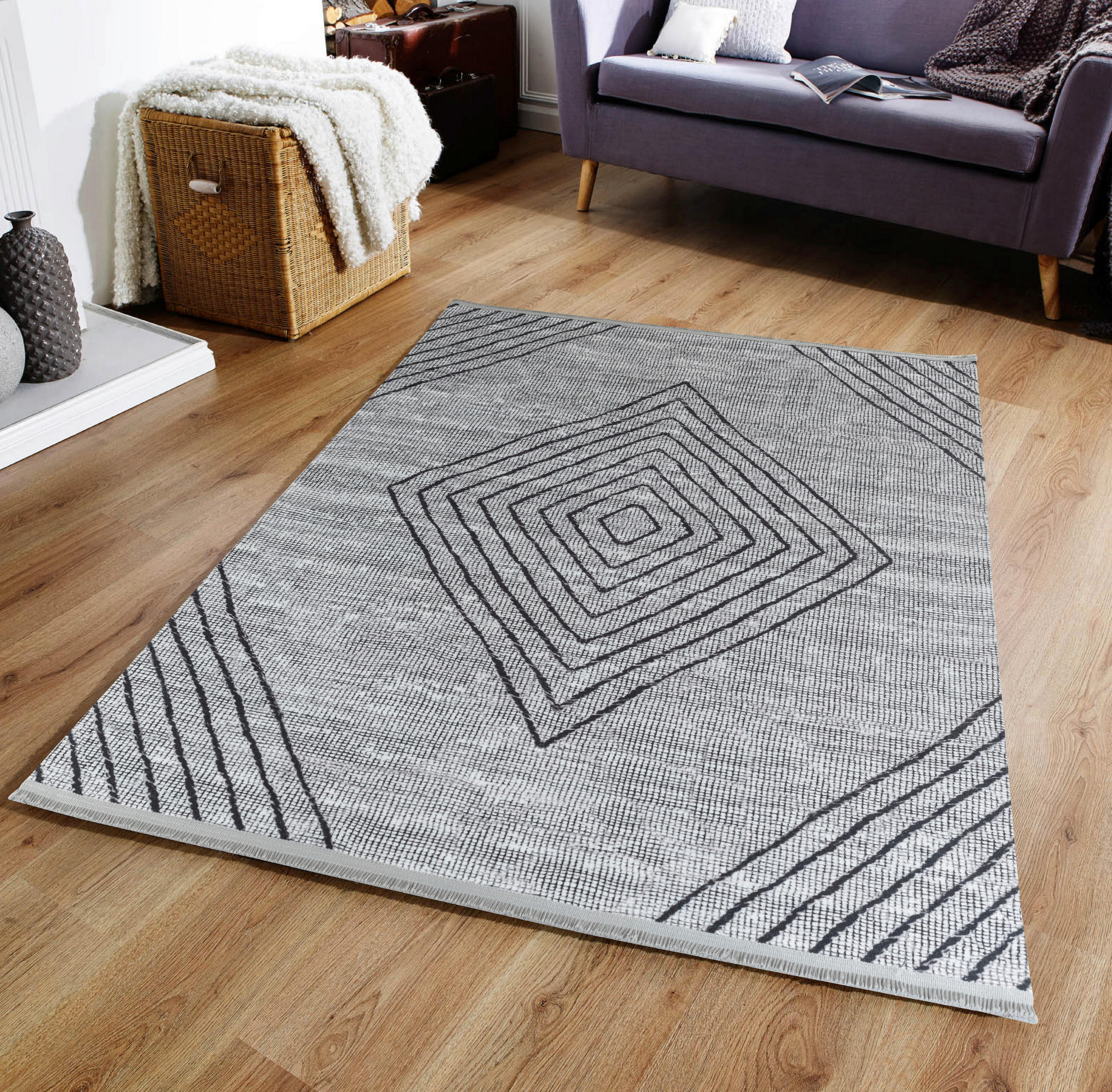 Webteppich Fabius 160/230 cm Efe Grau  - Grau, Natur, Naturmaterialien/Textil (160/230cm)