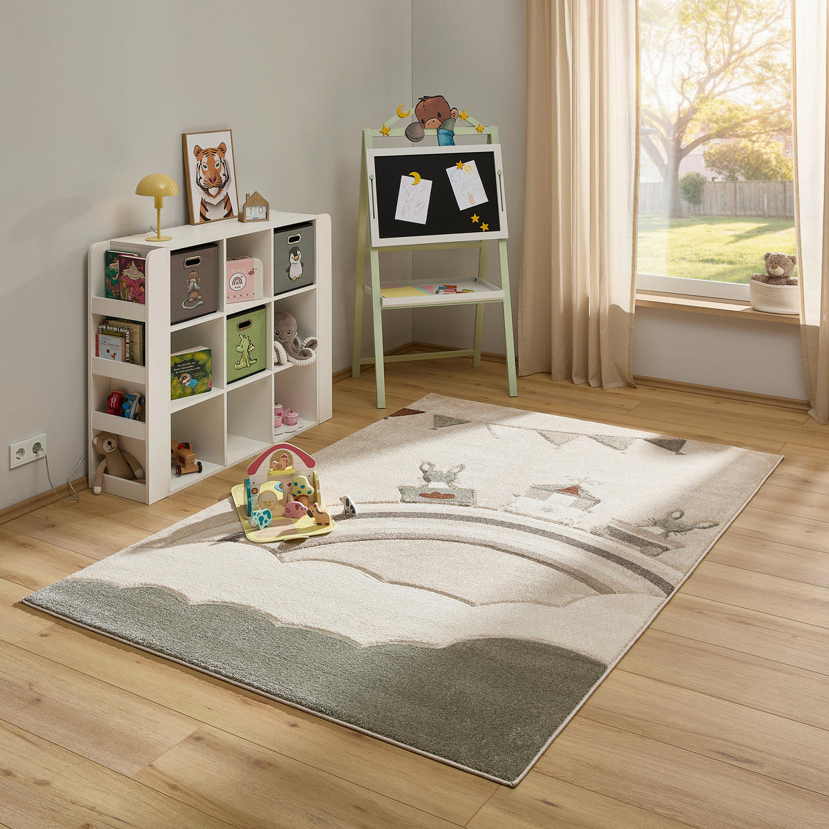 KINDERTEPPICH 120/170 cm Kinder  - Beige/Grün, Trend, Textil (120/170cm) - Ben'n'jen