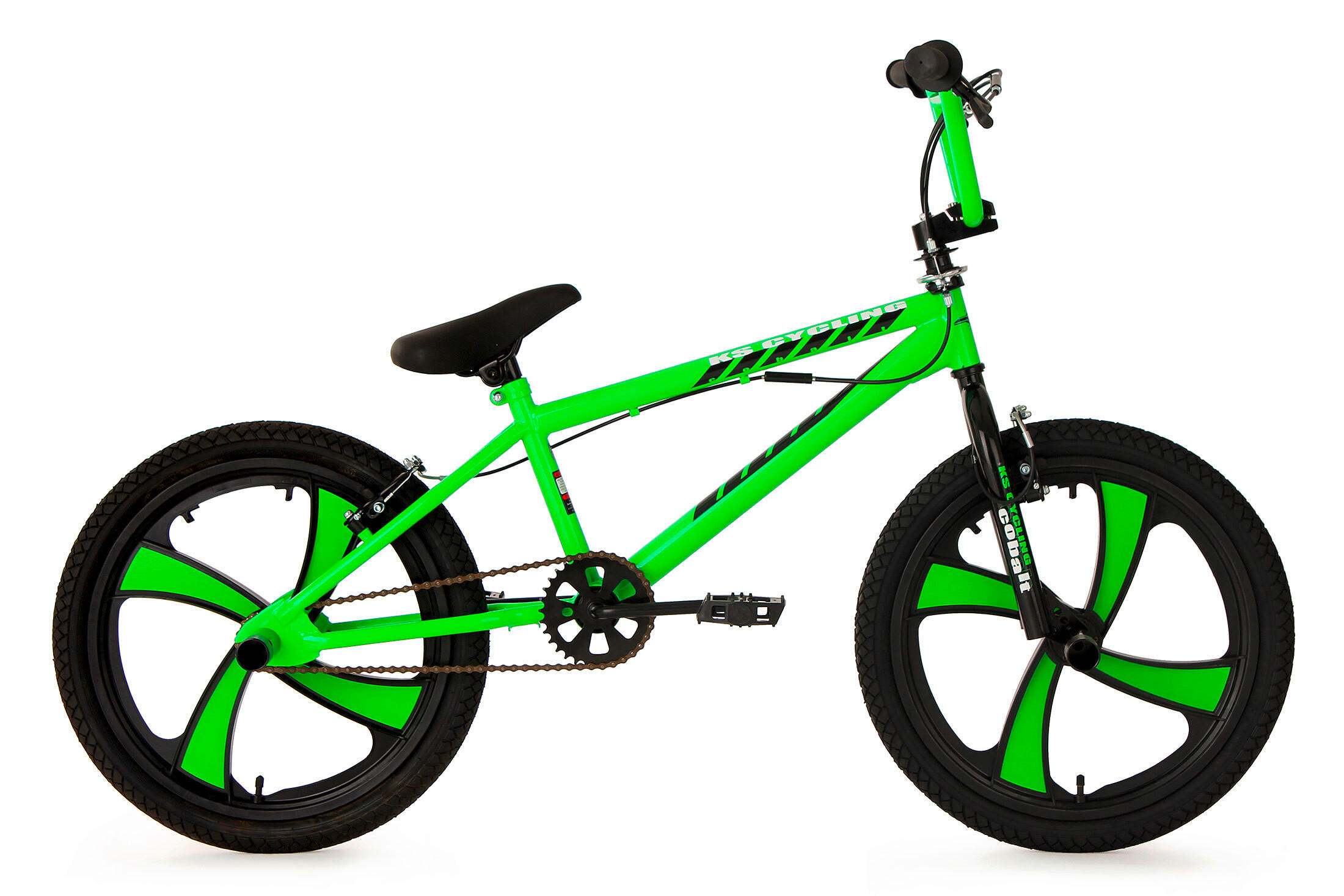 BMX FREESTYLE 522B 20 Zoll  - Schwarz/Grün, Basics, Metall - KS Cycling