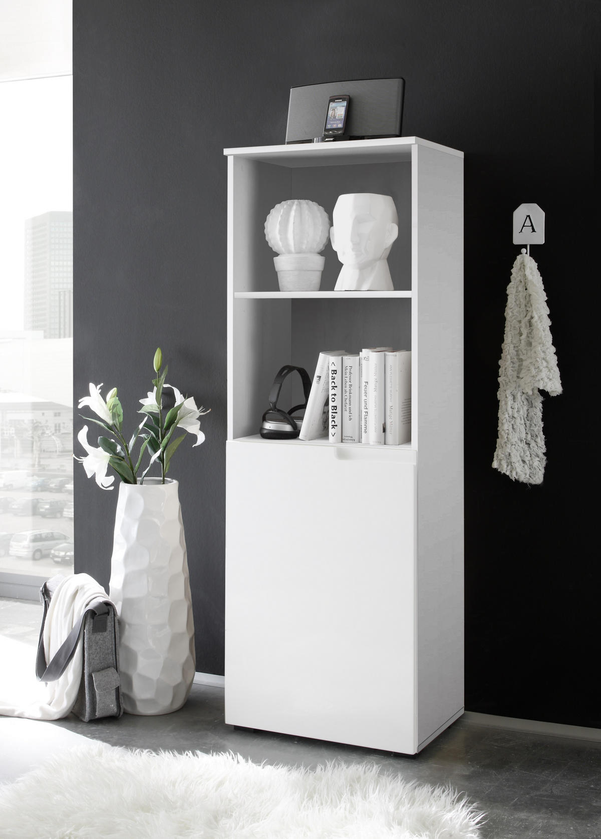 KOMODA, bílá, 50/145/35 cm - bílá/barvy hliníku, Design, kompozitní dřevo (50/145/35cm) - Xora