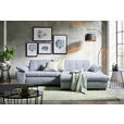 ECKSOFA  in Webstoff Blaugrau Rücken echt, Kopfteilverstellung  265/180 cm  - Blaugrau/Schwarz, Design, Textil/Metall (265/180cm) - Carryhome