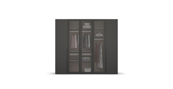 DREHTÜRENSCHRANK 251/235/60 cm 5-türig Graphitfarben - Graphitfarben, Trend, Glas/Holzwerkstoff (251/235/60cm) - Novel