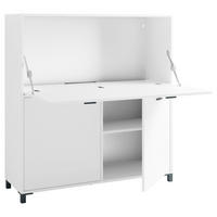 SEKRETÄR  in Schwarz, Weiß  - Schwarz/Weiß, Design, Holzwerkstoff/Kunststoff (120/127/40cm) - MID.YOU