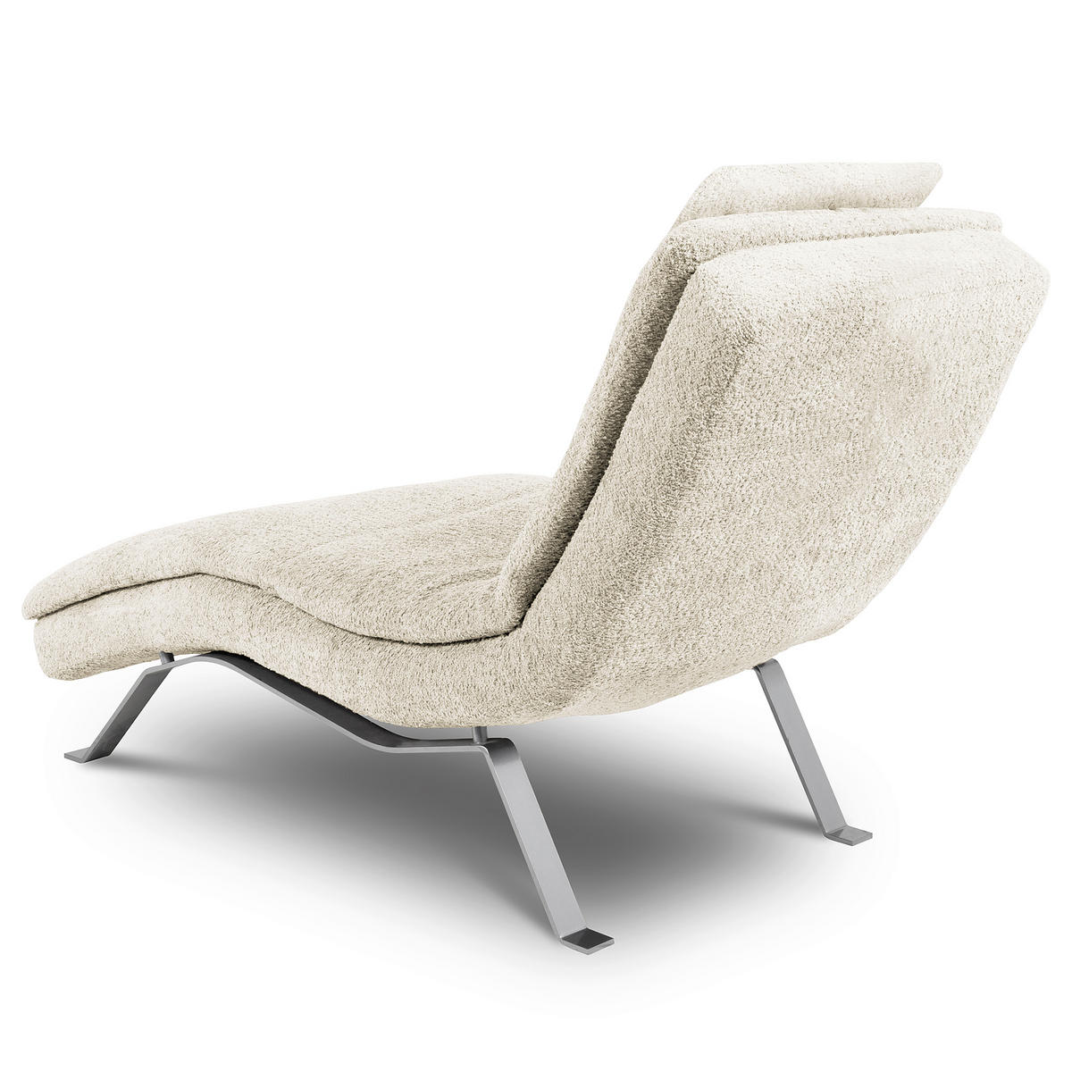 RELAXLIEGE Bouclé Weiß  - Silberfarben/Weiß, Design, Textil/Metall (65/95/171cm) - Celina Home
