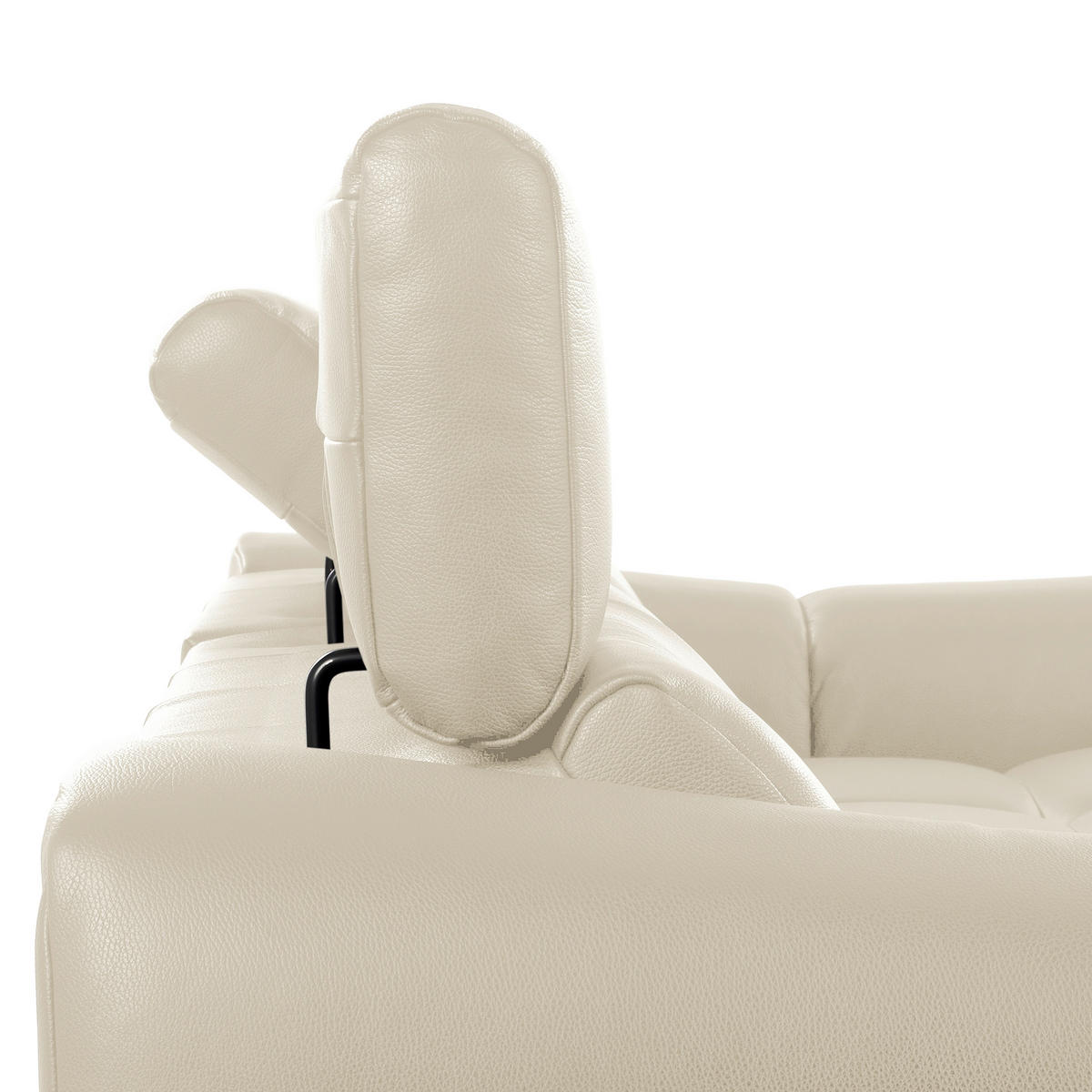 ECKSOFA  Echtleder Creme  - Creme/Schwarz, Design, Leder/Kunststoff (274/177cm) - Livetastic
