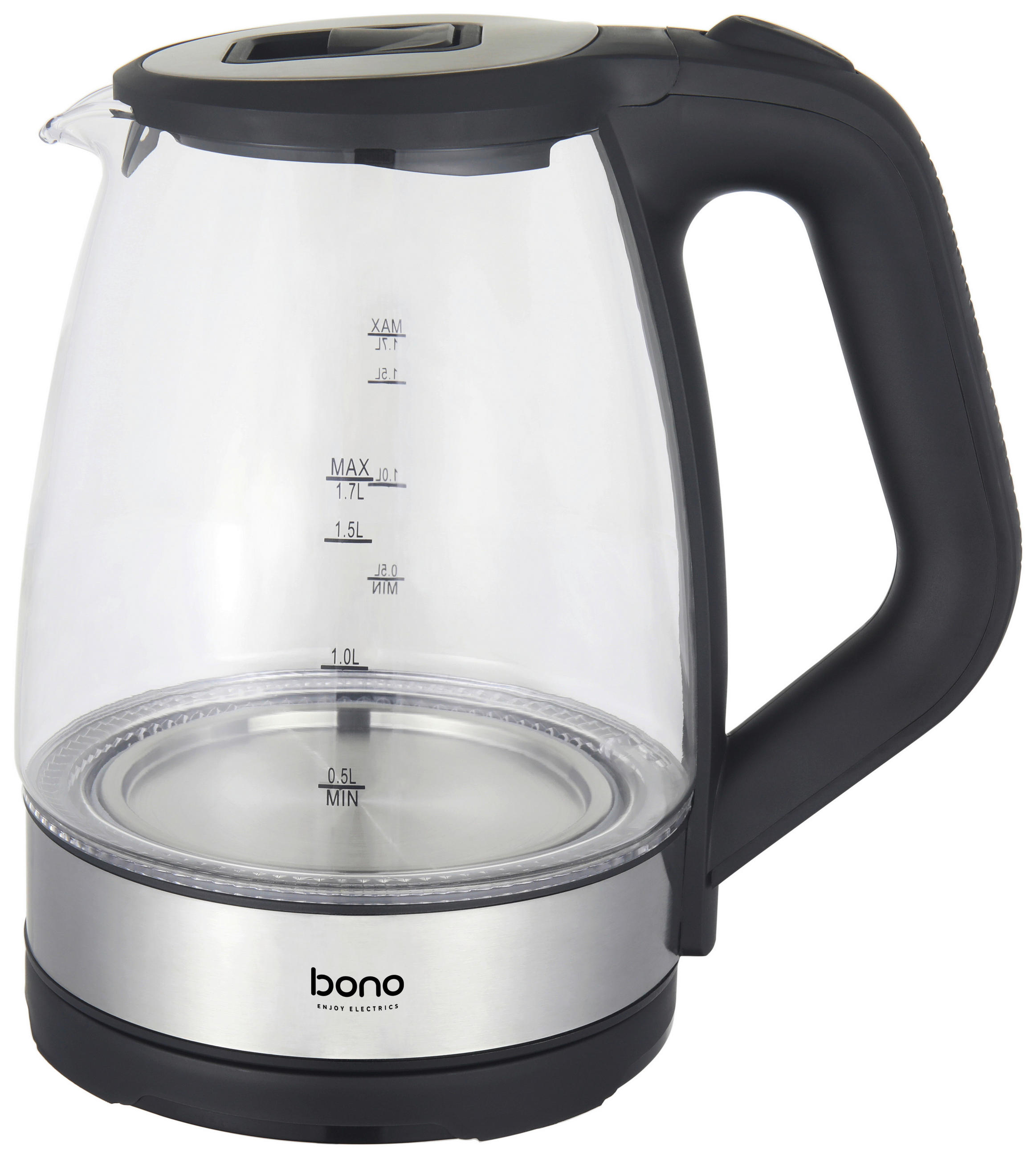 Wasserkocher Kate Klar/Schwarz Glas 1,7 Liter 2.200W