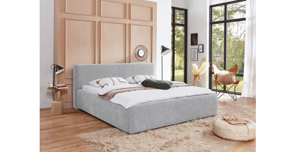 POLSTERBETT 240/200 cm,  in Hellgrau,  - Hellgrau, Design, Textil (240/200cm) - Xora