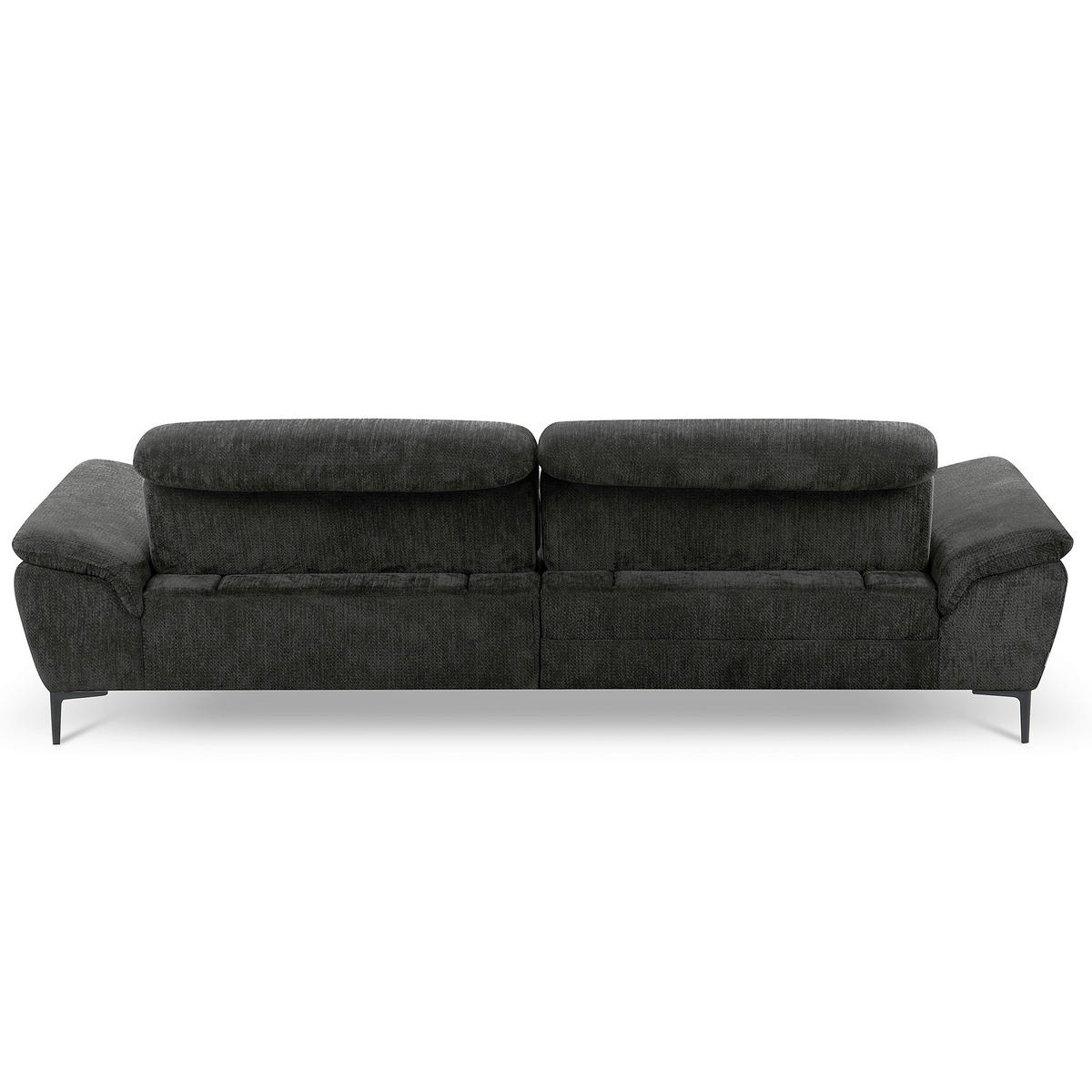 ECKSOFA  Webstoff Schwarz  - Schwarz, Design, Textil/Metall (195/268cm) - Livetastic