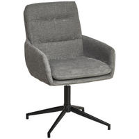 ARMLEHNSTUHL  in Eisen Leinenoptik  - Schwarz/Grau, Design, Holz/Textil (57/88/67cm) - MID.YOU