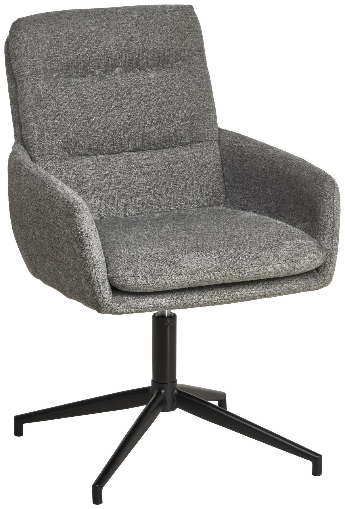 ARMLEHNSTUHL  in Eisen Leinenoptik  - Schwarz/Grau, Design, Holz/Textil (57/88/67cm) - MID.YOU