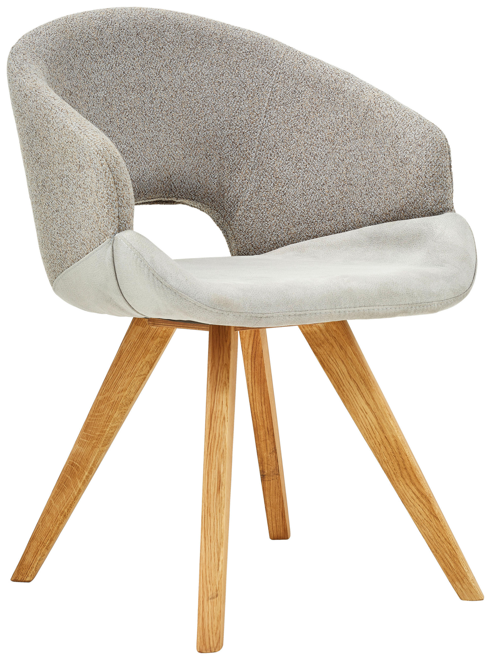 ARMLEHNSTUHL  in Webstoff, Flachgewebe  - Eichefarben/Creme, Design, Holz/Textil (58/83/59cm) - Linea Natura