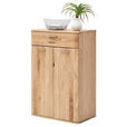 SCHUHSCHRANK  in 65/102/38 cm  - Eichefarben/Nickelfarben, Natur, Holz/Holzwerkstoff (65/102/38cm) - Linea Natura