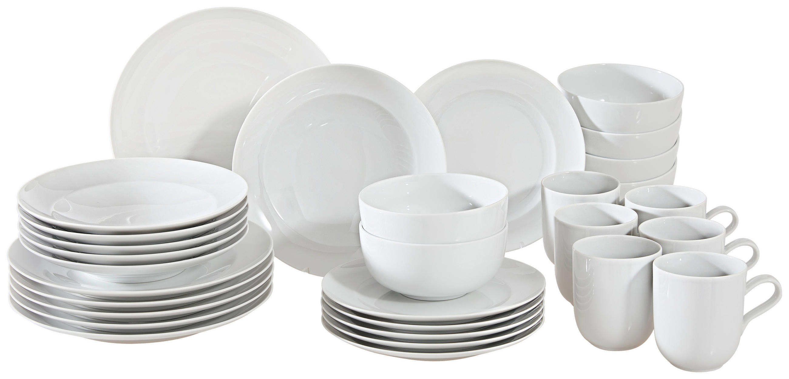 KOMBISERVICE Weiß Liberty 30-teilig 6 Personen  - Weiß, KONVENTIONELL, Keramik (13,986kg) - Seltmann Weiden