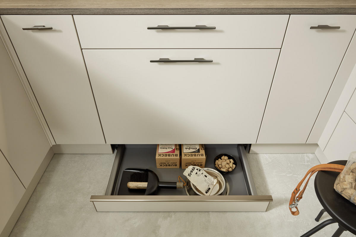 EINBAUKÜCHE SOFT LACK  - Eichefarben/Sahara, Design, Holzwerkstoff - Nolte Küchen