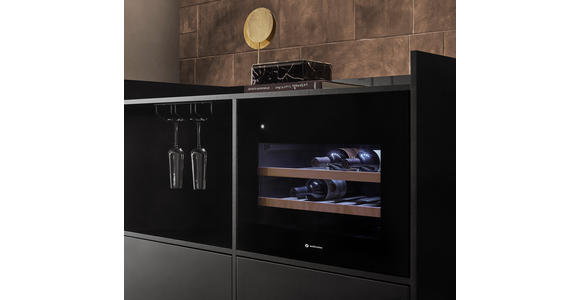 SIDEBOARD Mosel Weinschrank 125/120/58 cm  - Schwarz, KONVENTIONELL, Holzwerkstoff/Metall (125/120/58cm) - Carryhome