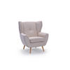 OHRENSESSEL in Cord Creme  - Eichefarben/Creme, Design, Holz/Textil (90/102/90cm) - Stylife