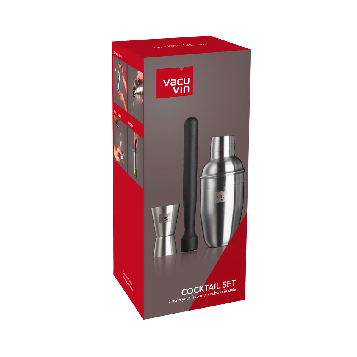 SET ZA KOKTEL  - Basics, metal/plastika (8/8/20.5cm) - Vacu Vin