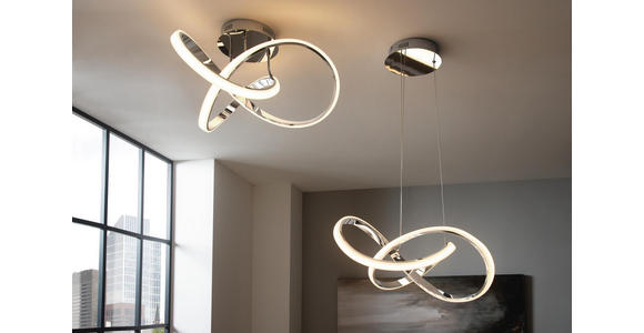 LED-DECKENLEUCHTE - Chromfarben, Design, Kunststoff/Metall (59/29/59cm) - Ambiente