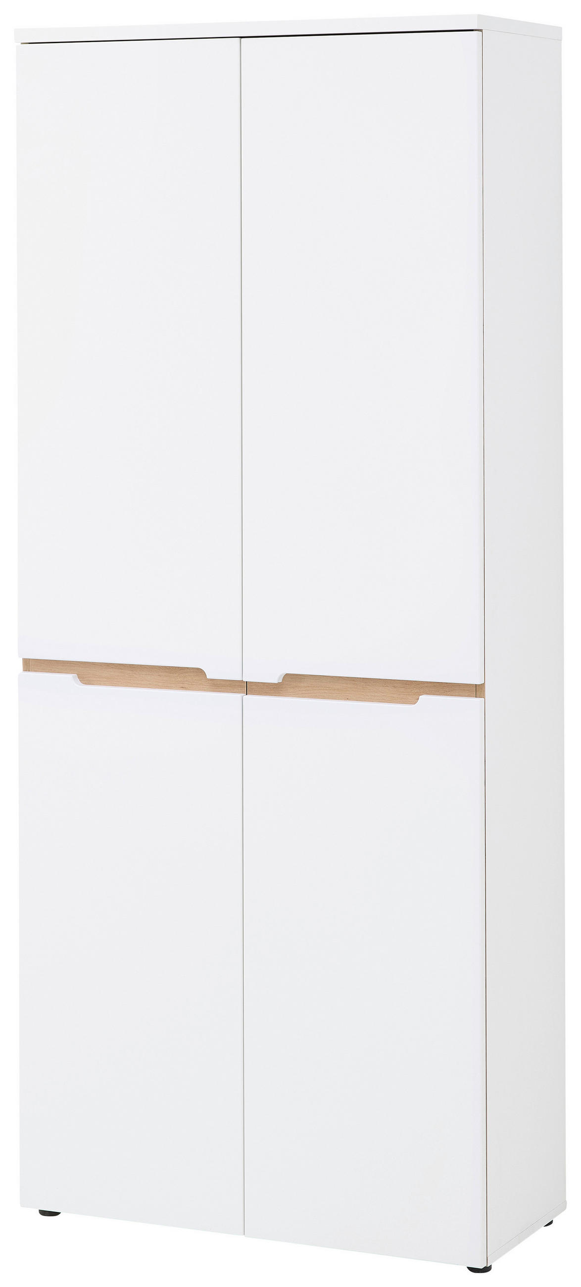 OMARA ZA ČEVLJE bela, hrast artisan - črna/bela, Design, umetna masa/leseni material (80/192/38cm) - Voleo