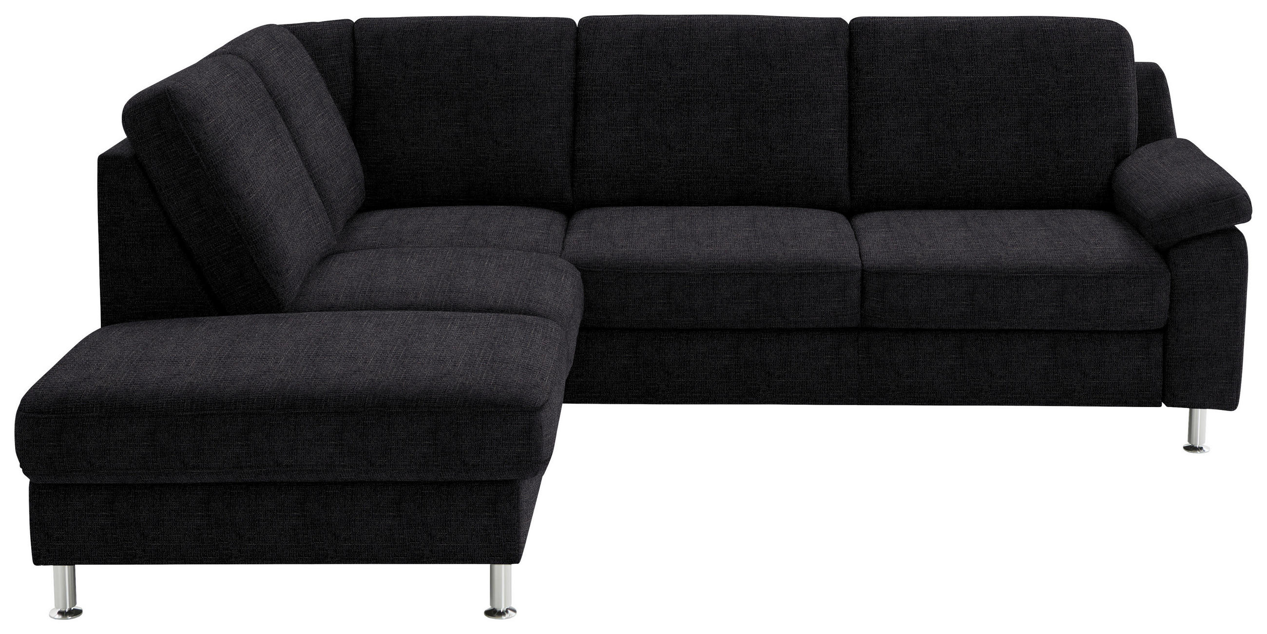 ECKSOFA in Webstoff Anthrazit  - Anthrazit/Alufarben, Konventionell, Textil/Metall (200/241cm) - Beldomo System