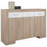 KOMODA SIDEBOARD, bílá, Sonoma dub - bílá/barvy stříbra, Design, kompozitní dřevo/umělá hmota (151/102/47cm) - Cantus KOMODA SIDEBOARD, bílá, Sonoma dub - bílá/barvy stříbra, Design, kompozitní dřevo/umělá hmota (151/102/47cm) - Cantus