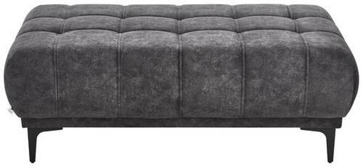 HOCKER in Textil Graphitfarben  - Schwarz/Graphitfarben, Design, Textil/Metall (131/47/71cm) - Stylife