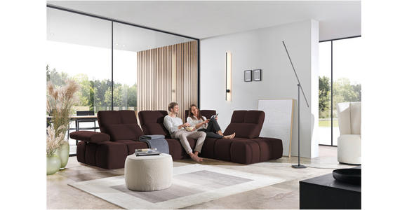 ECKSOFA in Struktur Terracotta 313/233 cm - Terracotta/Schwarz, Design, Kunststoff/Textil (313/233cm) - Emilio Belluti
