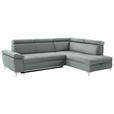 ECKSOFA in Mikrofaser Mintgrün  - Chromfarben/Mintgrün, KONVENTIONELL, Textil/Metall (271/206cm) - Carryhome