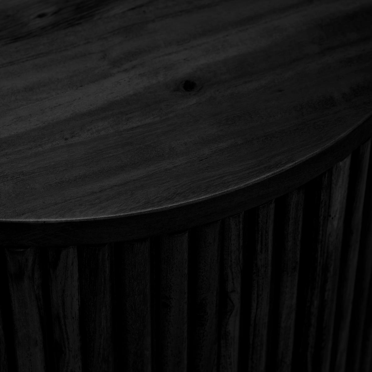 BEISTELLTISCH Akazie vollmassiv Schwarz rund  - Schwarz, KONVENTIONELL, Holz (40/50/40cm) - Livetastic