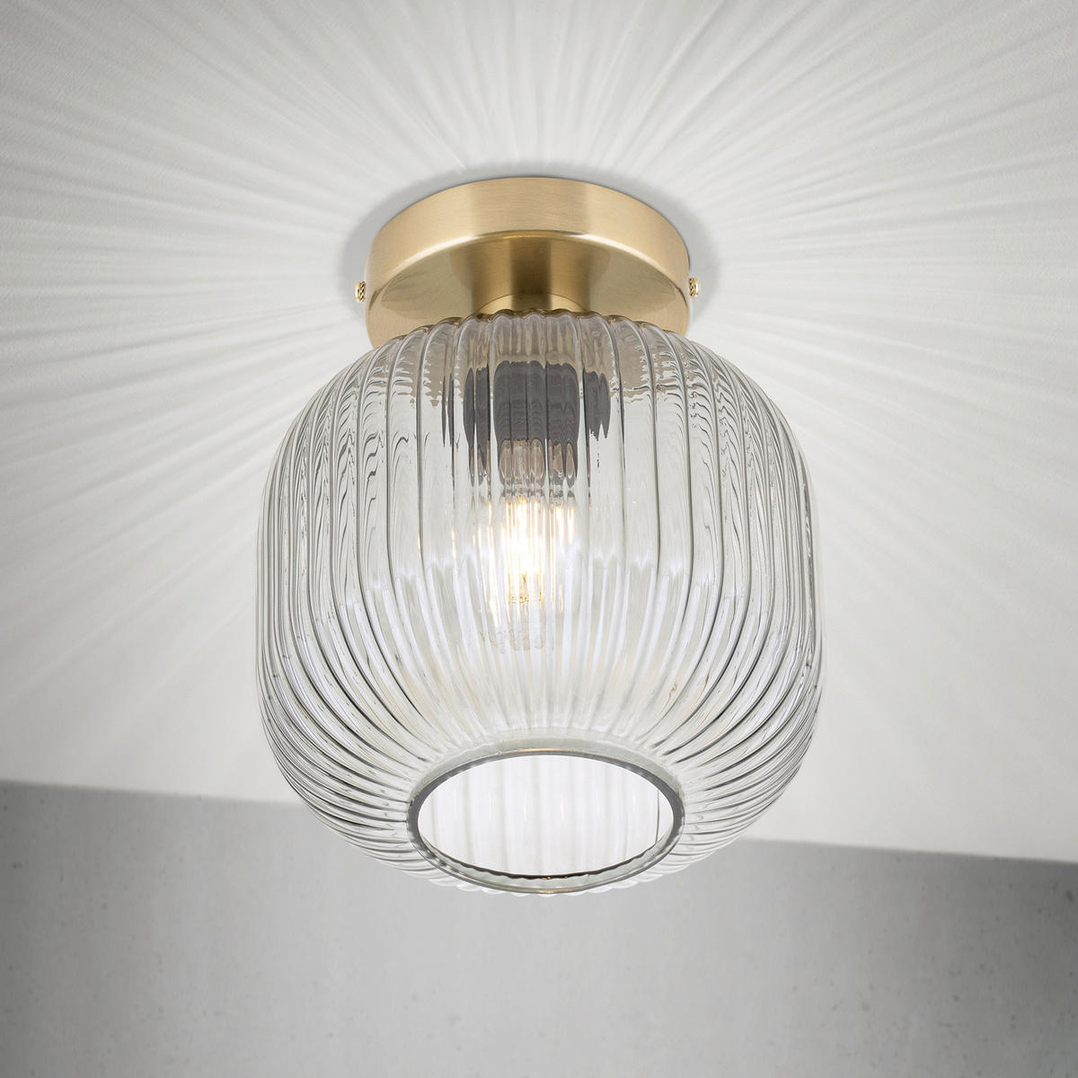 DECKENLEUCHTE Carneval 20/24 cm   - Hellgrau/Bronzefarben, LIFESTYLE, Glas/Metall (20/24cm)