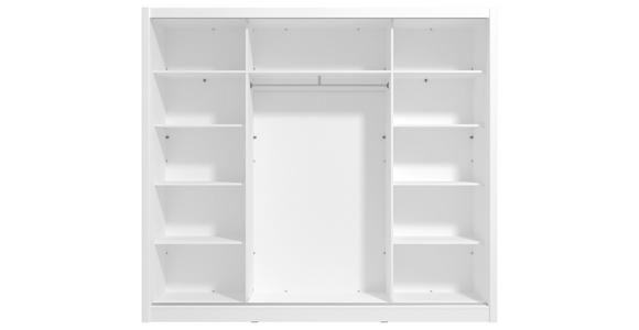 SCHIEBETÜRENSCHRANK 242/215,5/60 cm 3-türig Weiß  - Schwarz/Weiß, Basics, Glas/Holzwerkstoff (242/215,5/60cm) - Xora