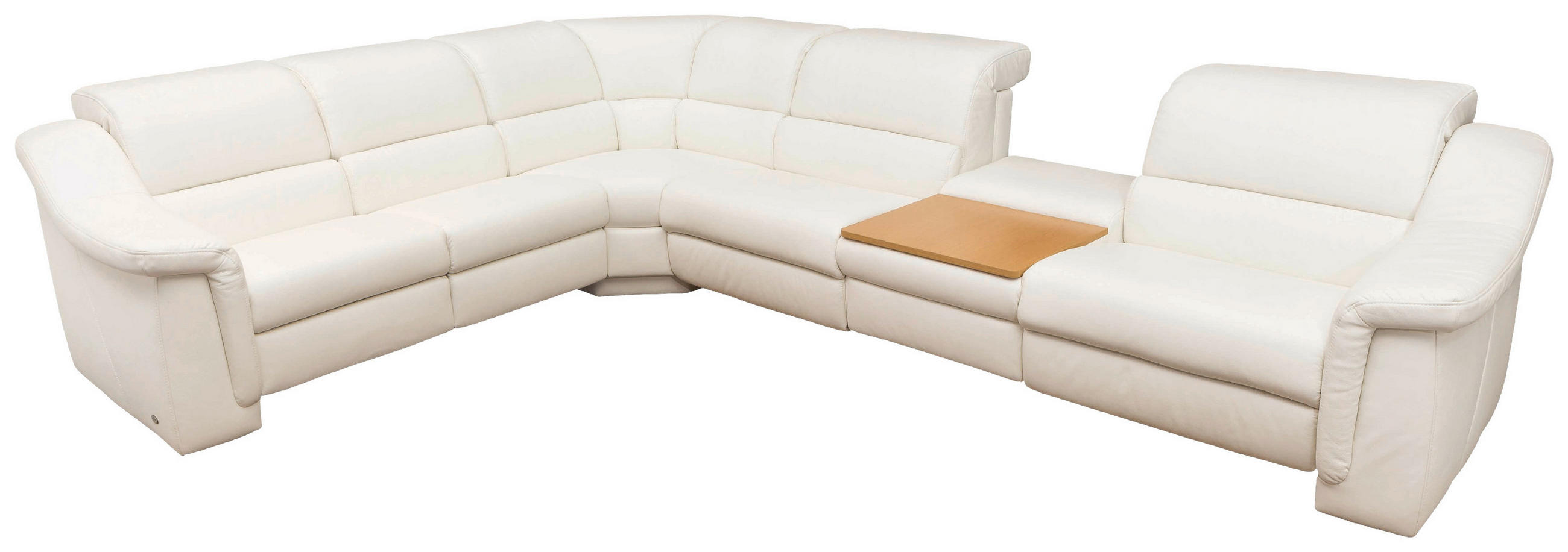 SAROKGARNITÚRA bőr fehér  - fehér, Basics, műanyag/bőr (264/80/355cm) - Himolla
