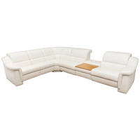 SAROKGARNITÚRA bőr fehér  - fehér, Basics, műanyag/bőr (264/80/355cm) - Himolla
