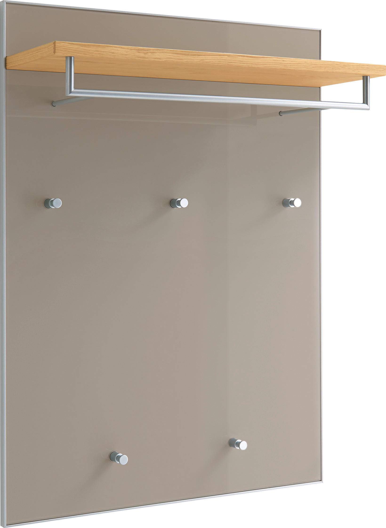 GARDEROBENPANEEL  in 80/109/27 cm  - Taupe/Eiche Bianco, Design, Glas/Holz (80/109/27cm) - Novel