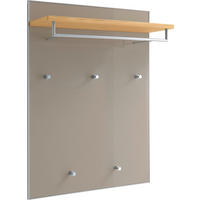 GARDEROBNI PANEL - rjavosiva/hrast bianco, Design, steklo/les (80/109/27cm) - Novel