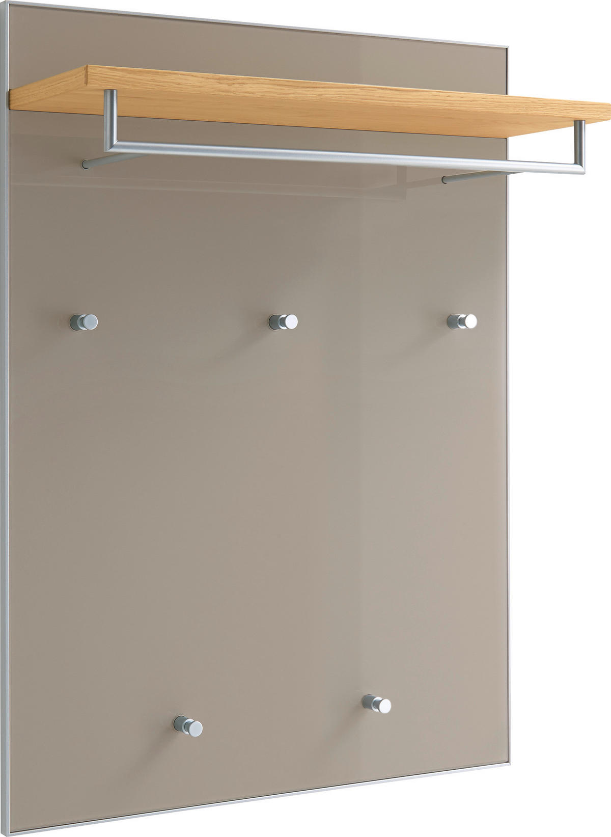 GARDEROBNI PANEL - rjavosiva/hrast bianco, Design, steklo/les (80/109/27cm) - Novel