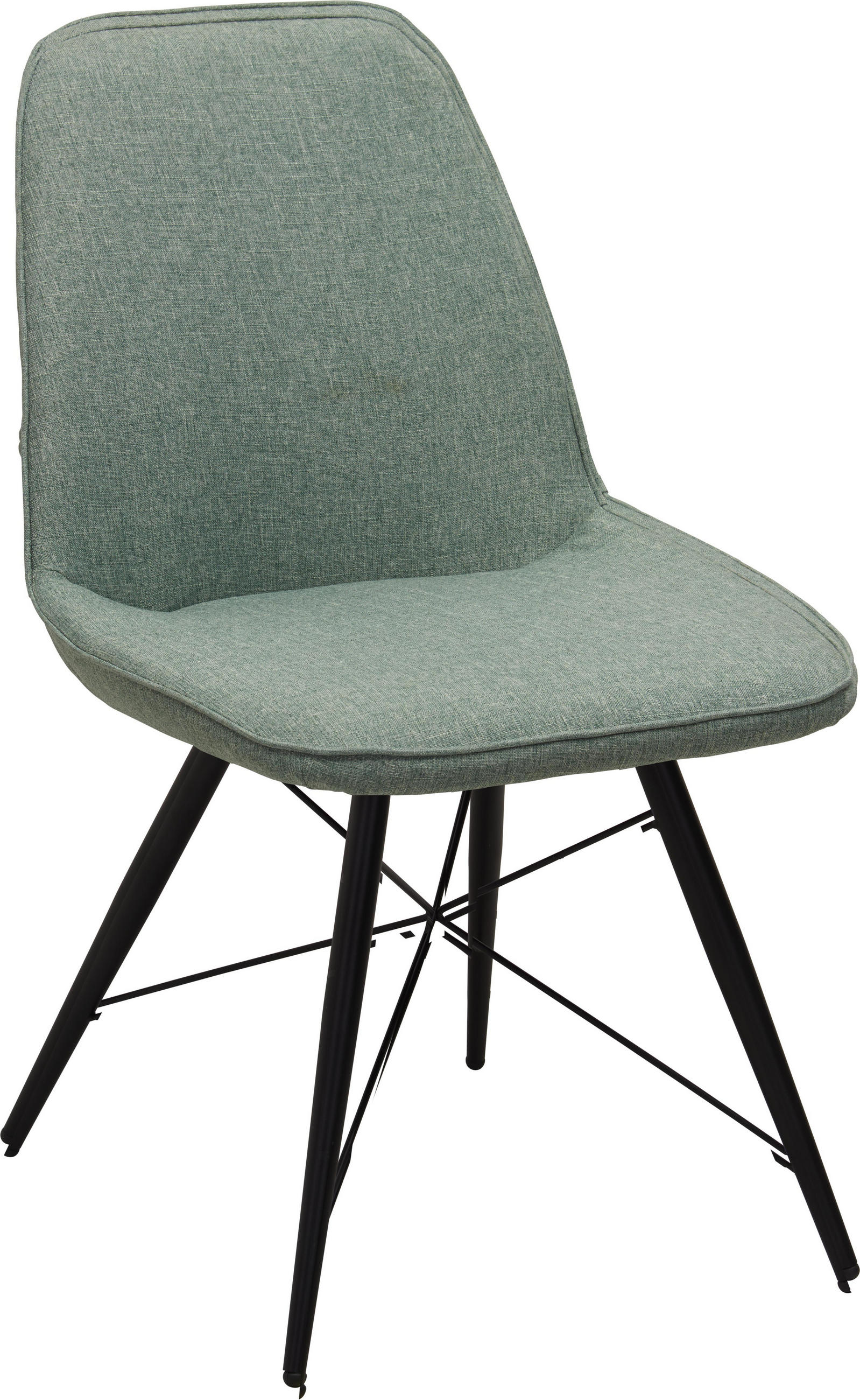 Stuhl in Metall, Textil Grün, Schwarz