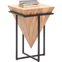 BEISTELLTISCH 41/41/66 cm Akazie massiv Naturfarben, Schwarz quadratisch  - Schwarz/Naturfarben, Trend, Holz/Metall (41/41/66cm) - Ambia Home