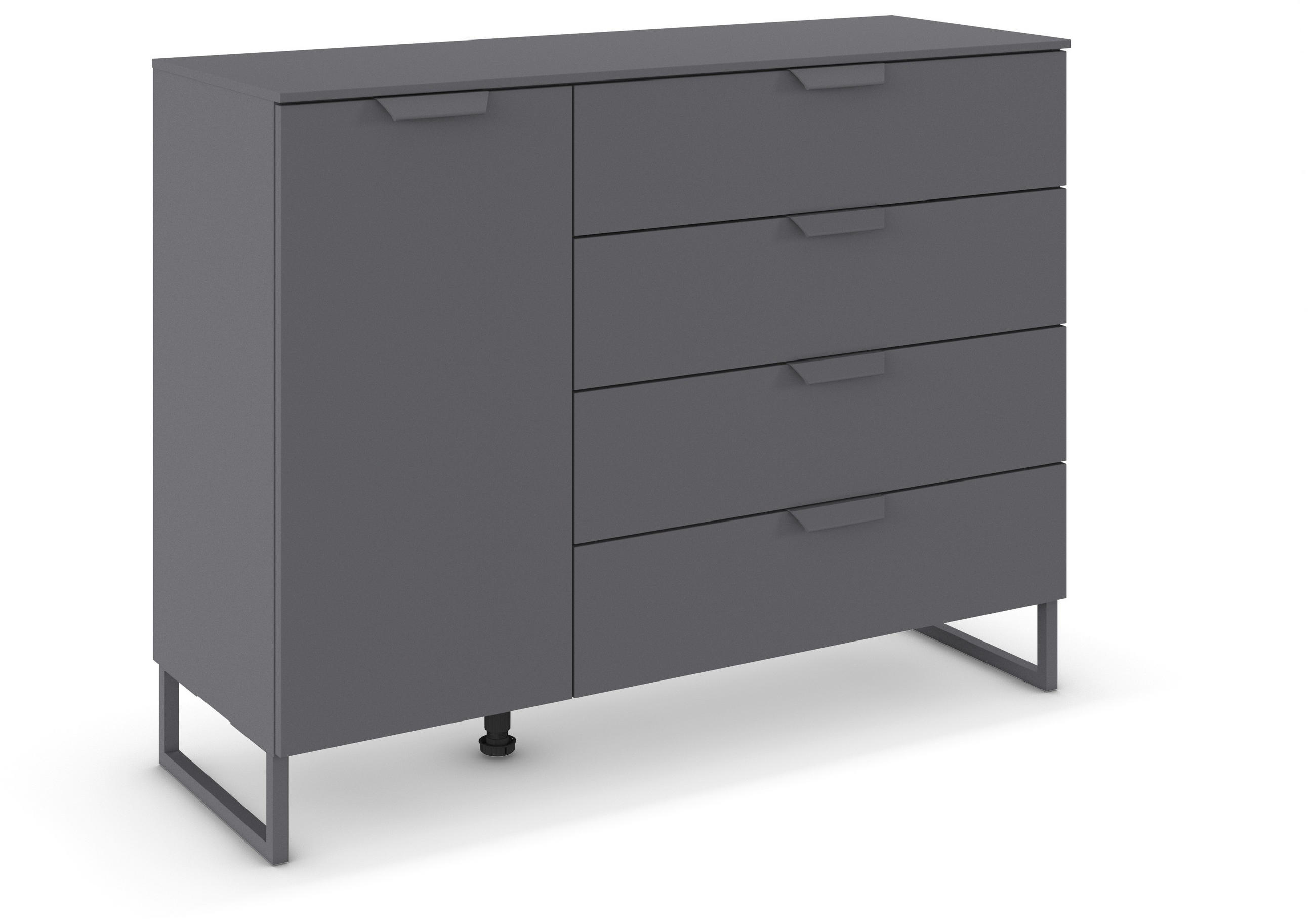 KOMMODE  in 120/92/42 cm  - Dunkelgrau, Design, Holzwerkstoff/Metall (120/92/42cm) - Carryhome
