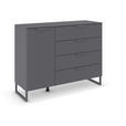 KOMMODE  in 120/92/42 cm  - Dunkelgrau, Design, Holzwerkstoff/Metall (120/92/42cm) - Carryhome