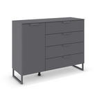 KOMMODE  in 120/92/42 cm  - Dunkelgrau, Design, Holzwerkstoff/Metall (120/92/42cm) - Carryhome