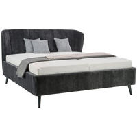 POLSTERBETT 180/200 cm, inkl. Matratze, Lattenrost,  in Anthrazit  - Anthrazit/Weiß, KONVENTIONELL, Holz/Textil (180/200cm) - Moderano