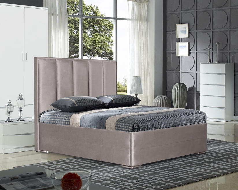 TAPACIRANI KREVET 180/200 cm      - boja hroma, Osnovno, drvo/pločasti materijal (180/200cm) - Hom`in
