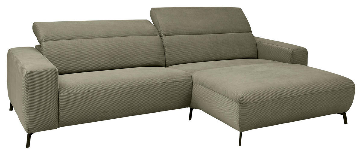 Freisteller von Pure Home Lifestyle ECKSOFA Olivgrün Feincord.