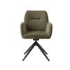 ARMLEHNSTUHL  in  - Schwarz/Olivgrün, MODERN, Textil/Metall (57,5/88/62cm) - Livetastic