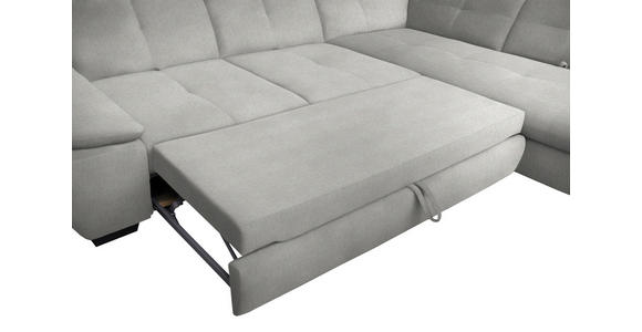 ECKSOFA in Flachgewebe Hellgrau 242/313 cm - Hellgrau/Schwarz, Design, Textil/Metall (242/313cm) - Xora