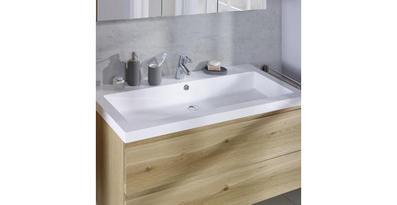 BADEZIMMER 105 cm  - Eichefarben, Design, Glas/Holz (105cm) - Novel