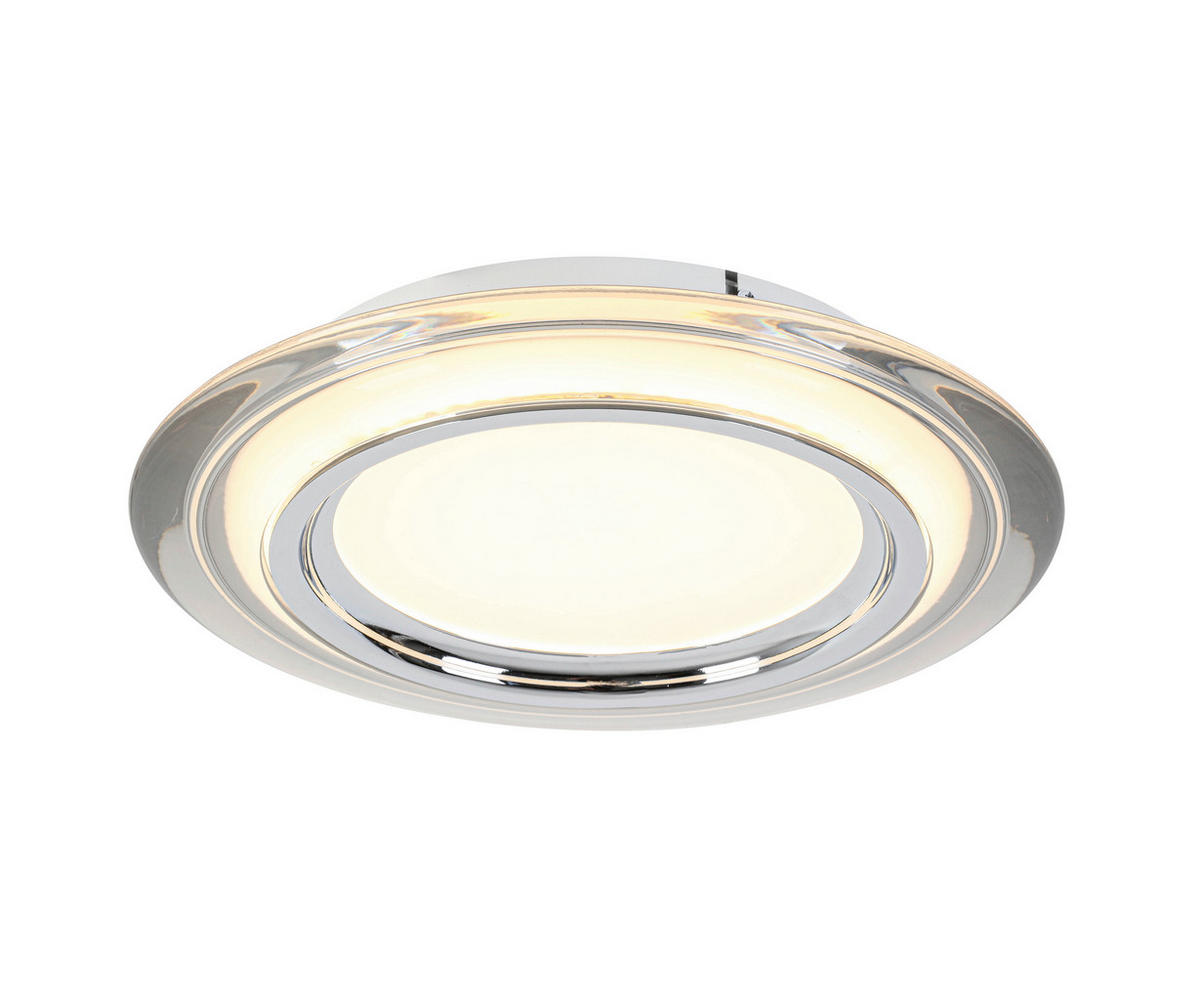 LED-DECKENLEUCHTE 35/6 cm   - Chromfarben/Transparent, Design, Kunststoff/Metall (35/6cm) - Novel