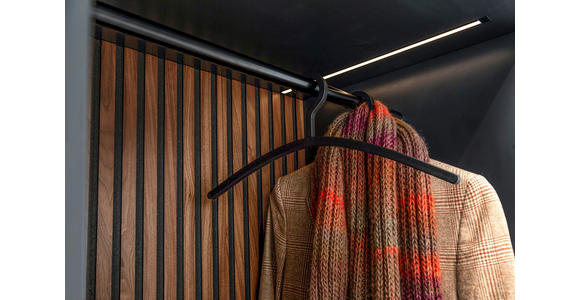 GARDEROBE 5-teilig  in 196/233/59 cm  - Anthrazit/Nussbaumfarben, Design, Holz/Holzwerkstoff (196/233/59cm) - Moderano